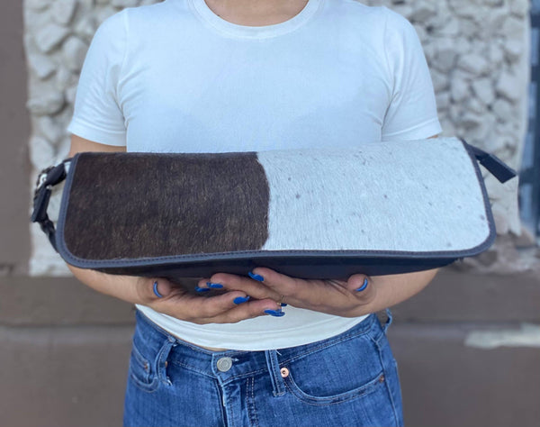 Brown Large Cowhide Makeup Bag