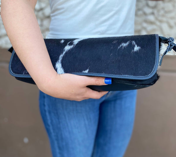 Brown Large Cowhide Makeup Bag