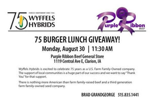 75 Burger Lunch Giveaway