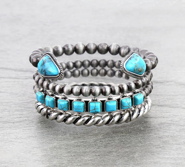 Western Design Stone Stackable Bracelets