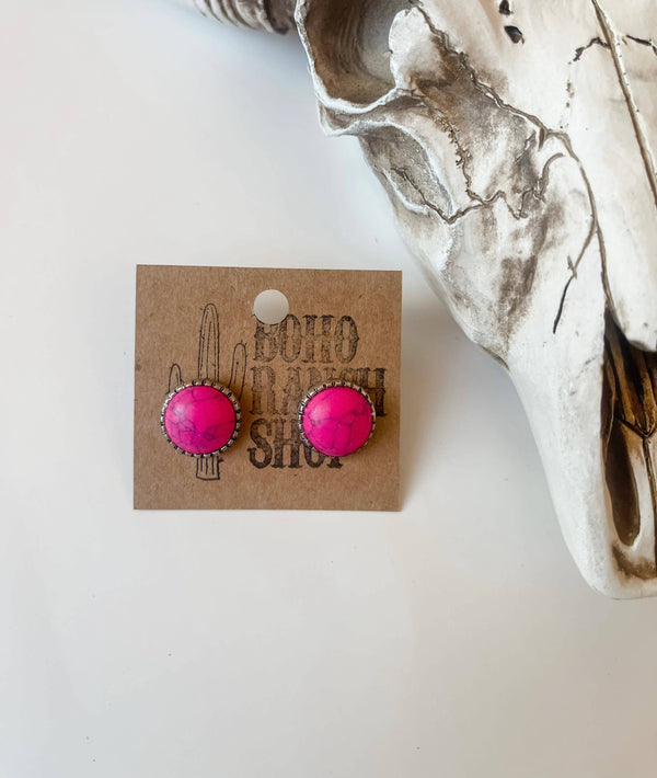 Western Round Stud Earrings