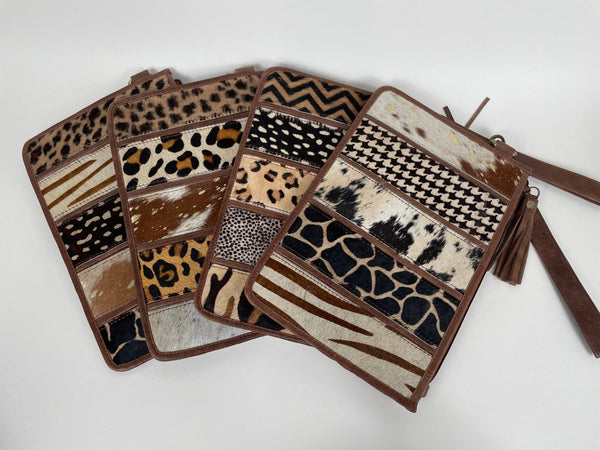 Emily Wristlet Cowhide Pouch