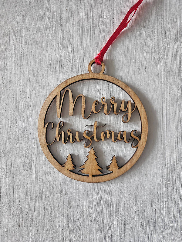 Wood Ornament - Merry Christmas