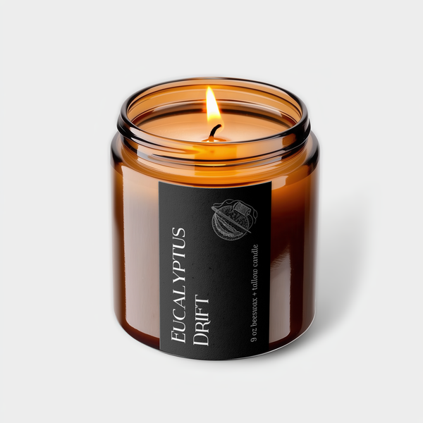 Eucalyptus Drift Wellness Candle | Beeswax + Tallow | 9 oz