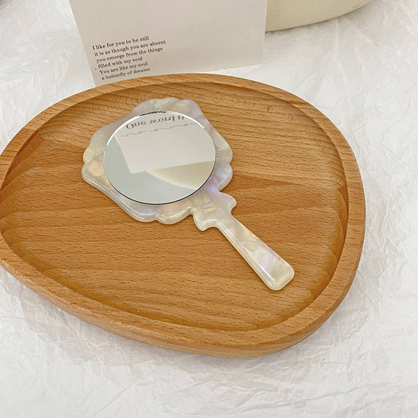 Vintage Acetate Handheld Round Makeup Mirror_CWMM6399