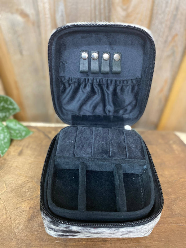 Black Cowhide Jewelry Box