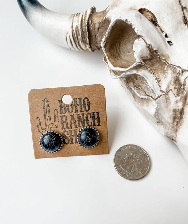 Western Round Stud Earrings