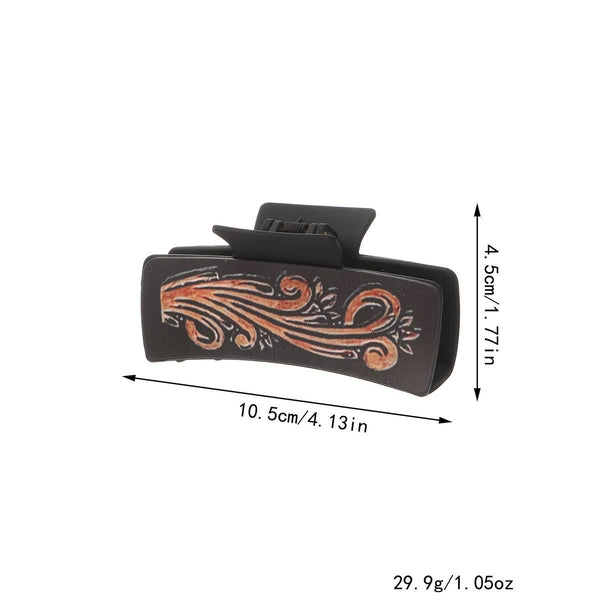 Western Cowgirl Hair Claw -Horsehair Leather Clip_CWAHA07309