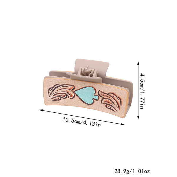 Western Cowgirl Hair Claw -Horsehair Leather Clip_CWAHA07309