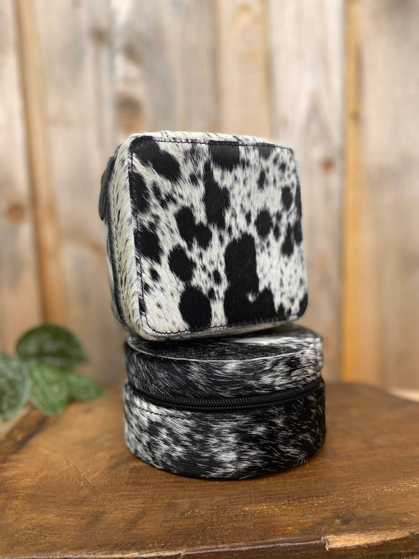 Black Cowhide Jewelry Box