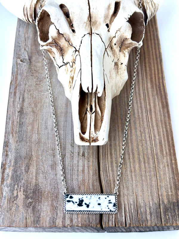 Western Style Stone Bar Pendant Necklace