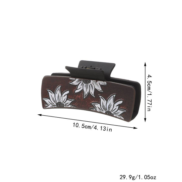 Western Cowgirl Hair Claw -Horsehair Leather Clip_CWAHA07309