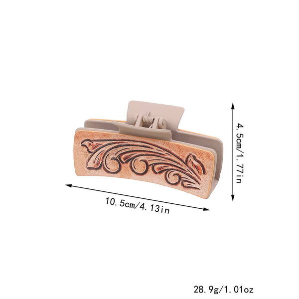 Western Cowgirl Hair Claw -Horsehair Leather Clip_CWAHA07309