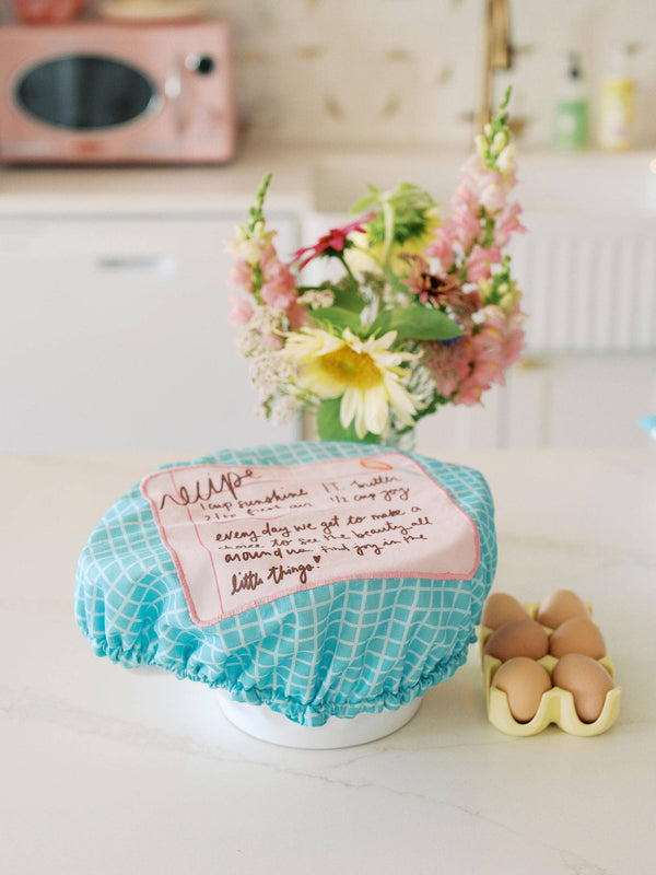 Recipe for a Happy Heart 10.5" Bowl Cover | Baking Gift