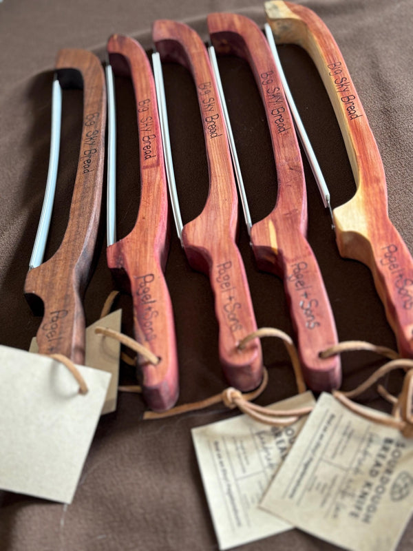 Handmade Sourdough Bread Knife Serrated Wooden Walnut Handle