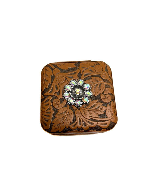 Western Pattern Flower Concho Jewelry Box