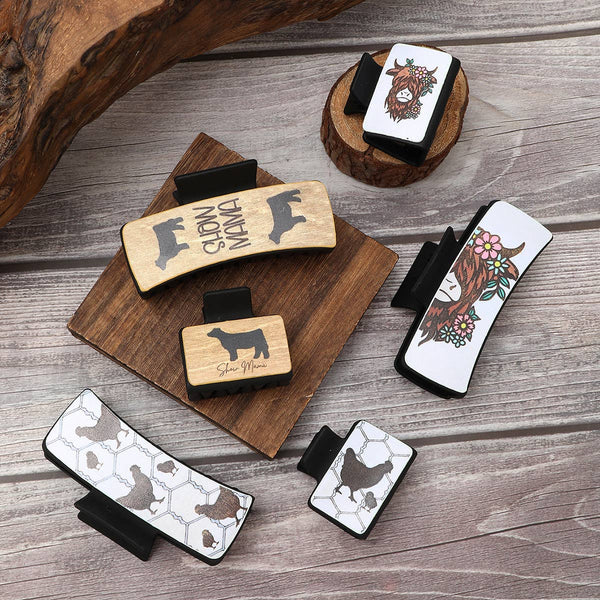 Western Animal Hair Claw Set - Leather Shark Clips_CWASC1619