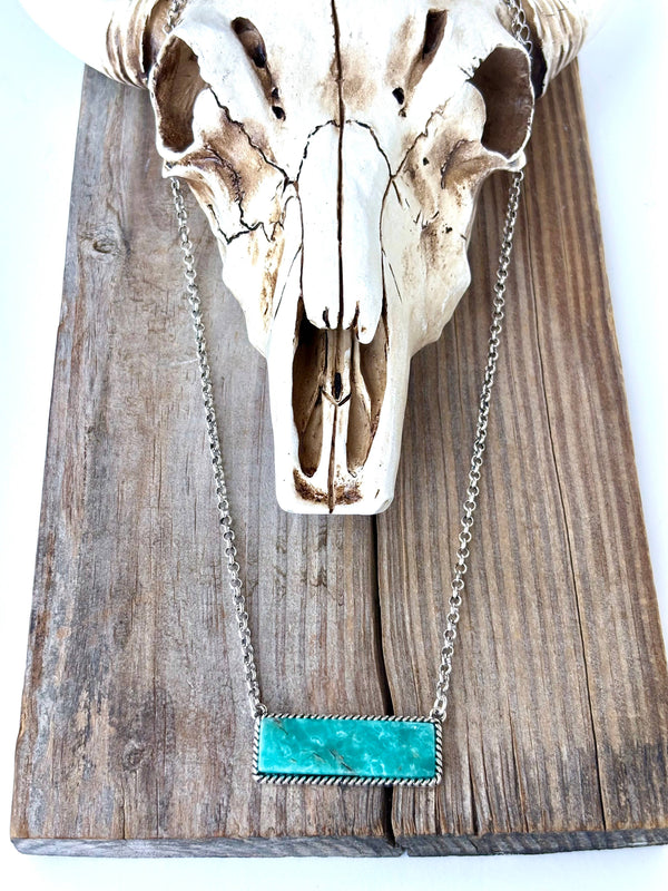 Western Style Stone Bar Pendant Necklace