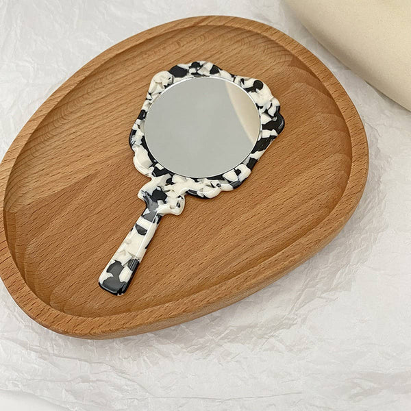 Vintage Acetate Handheld Round Makeup Mirror_CWMM6399
