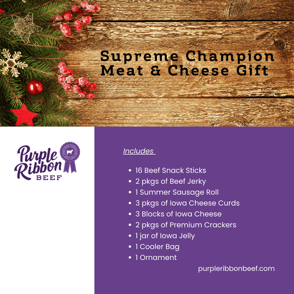 Details of supreme champion meat and cheese gift