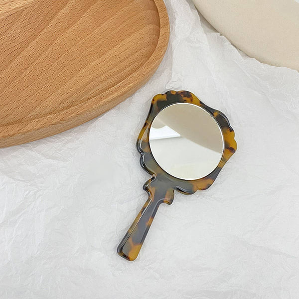 Vintage Acetate Handheld Round Makeup Mirror_CWMM6399