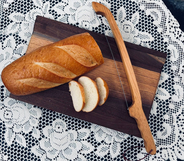 Handmade Sourdough Bread Knife Serrated Wooden Walnut Handle