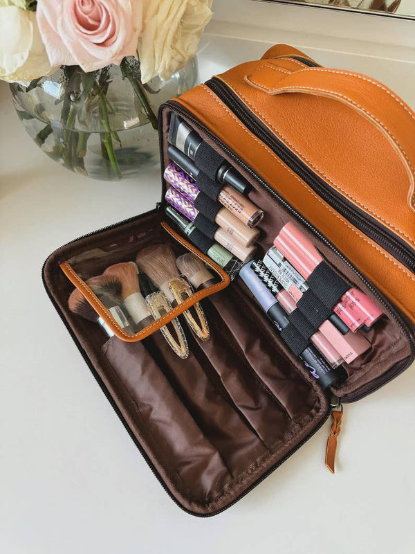 COWHIDE COSMETICS TRAVEL bag Genuine Hair On Leather makeup