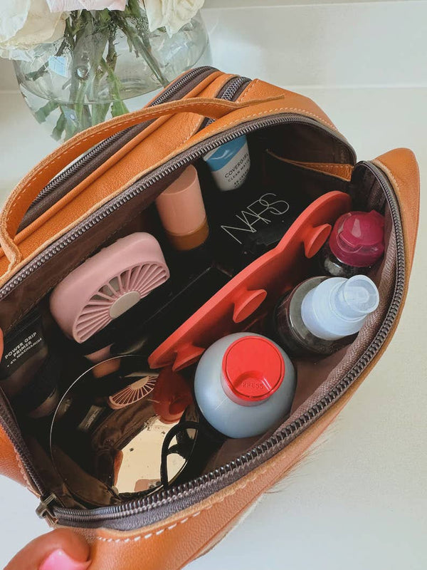 COWHIDE COSMETICS TRAVEL bag Genuine Hair On Leather makeup