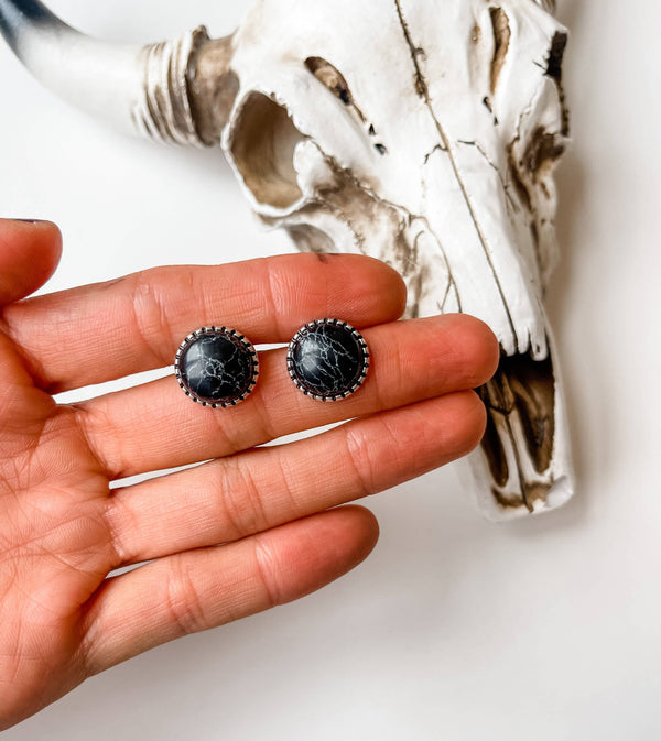 Western Round Stud Earrings