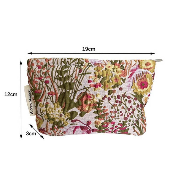 Color Block Floral Makeup Bag Travel Wash Pouch_CUAB00701
