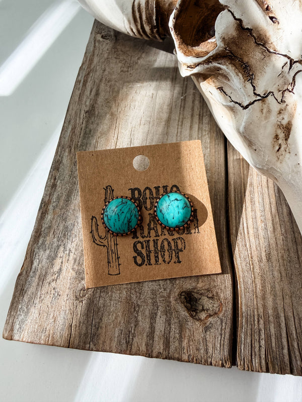 Western Round Stud Earrings