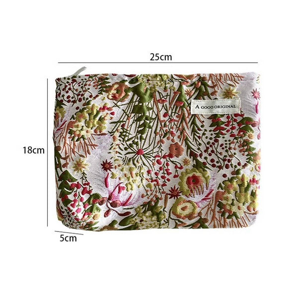 Color Block Floral Makeup Bag Travel Wash Pouch_CUAB00701