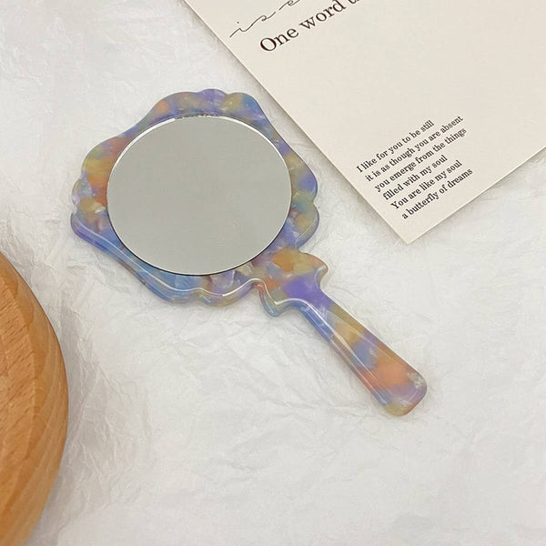 Vintage Acetate Handheld Round Makeup Mirror_CWMM6399