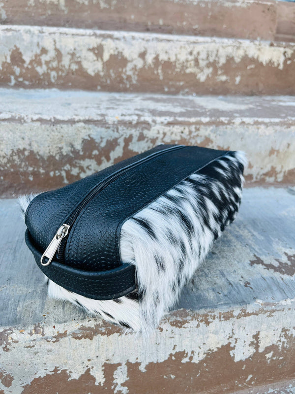 Leather & Cowhide Kit Bag - Toiletry - shaving kit