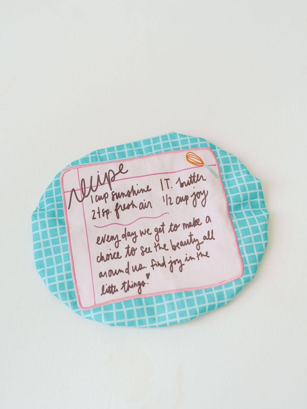 Recipe for a Happy Heart 10.5" Bowl Cover | Baking Gift