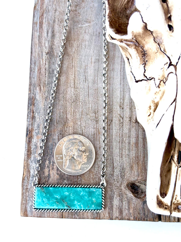 Western Style Stone Bar Pendant Necklace