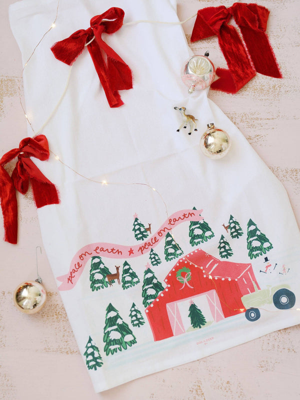 Peace on the Farm Flour Sack Towel | Christmas, Holiday
