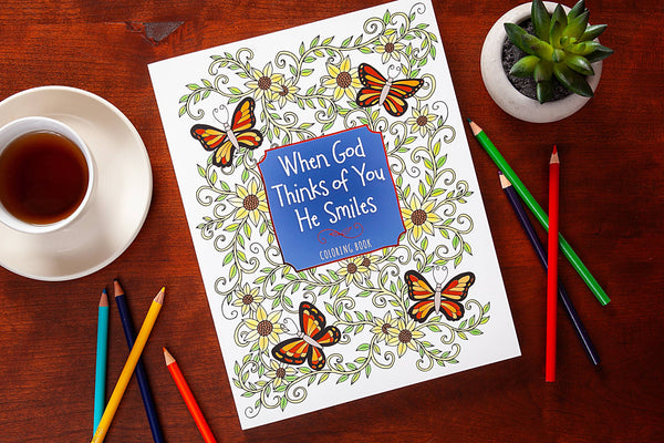 When God Thinks of You He Smiles (Coloring Book)