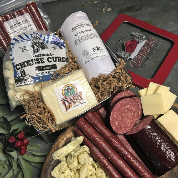 Meat & Cheese Gift Box, Purple Ribbon Beef